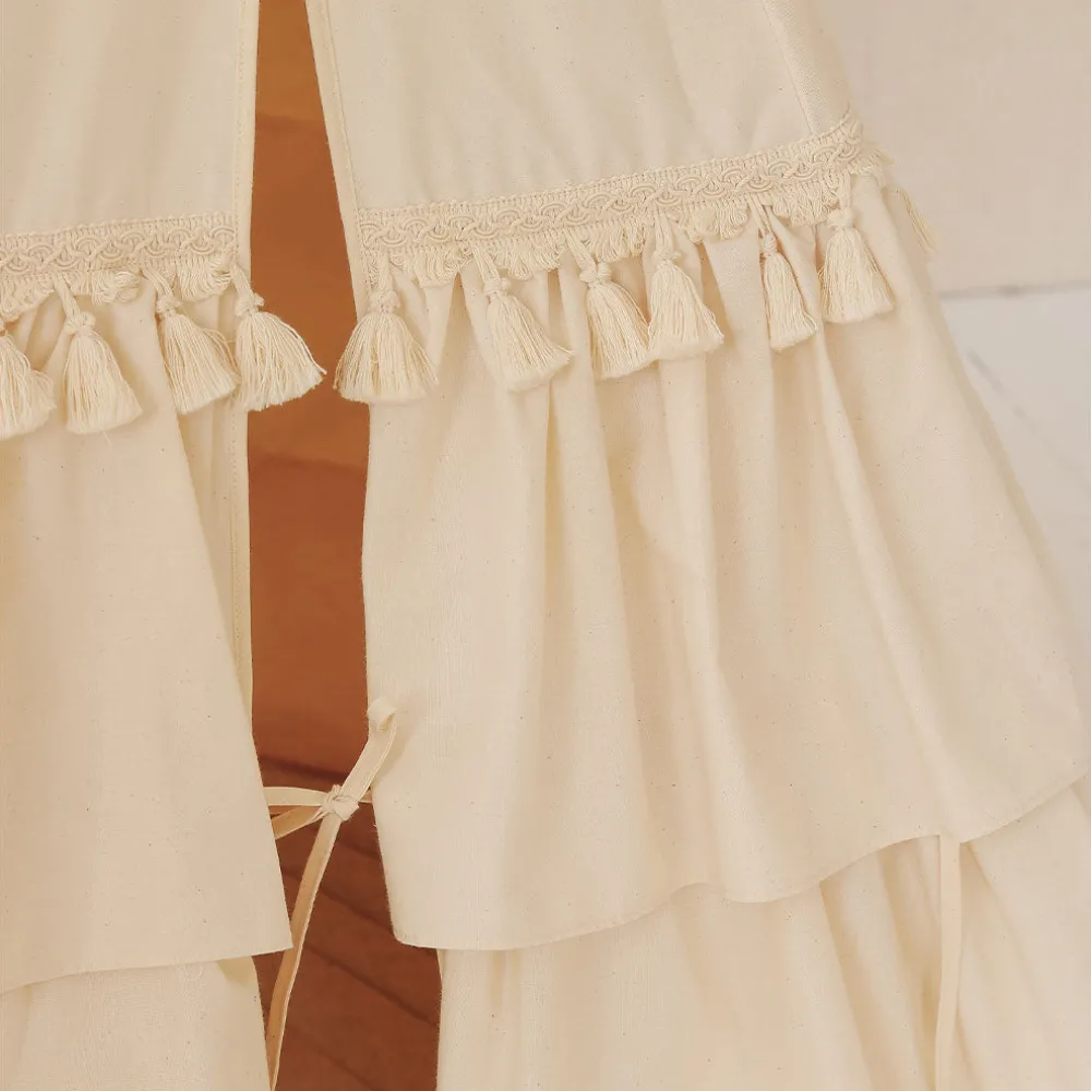 Teepee Tent with Frills and Mat Set